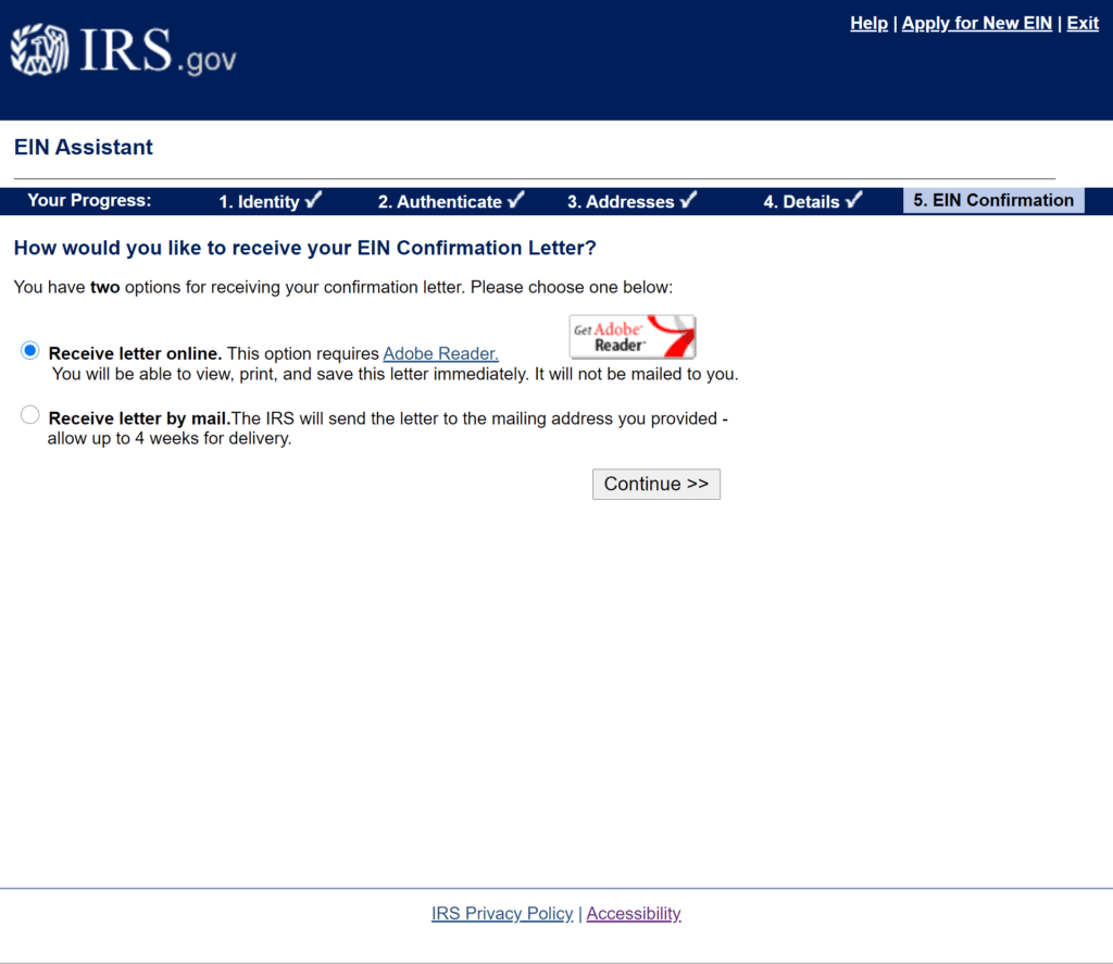 Step 9 of how to Apply for an Estate EIN or TIN on the irs.gov website online