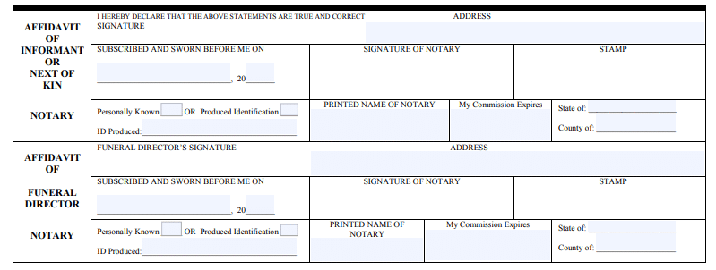 Amending or Changing Non-Medical Information on a Florida Death Certificate