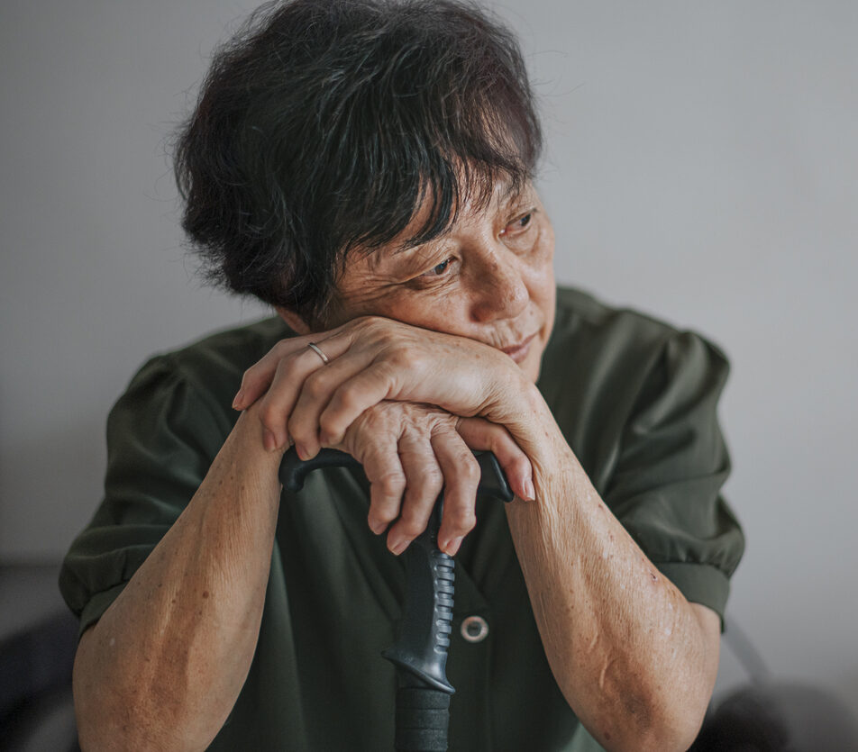 asian chinese senior woman at home portrait