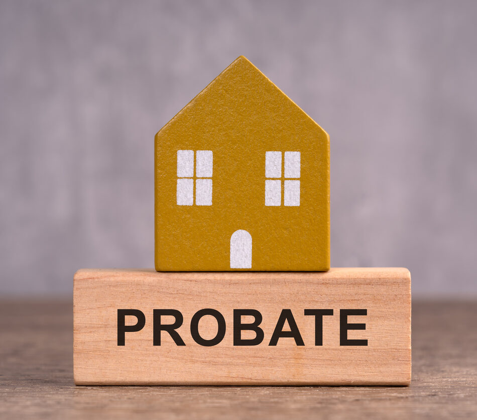 House model and wood block with PROBATE text